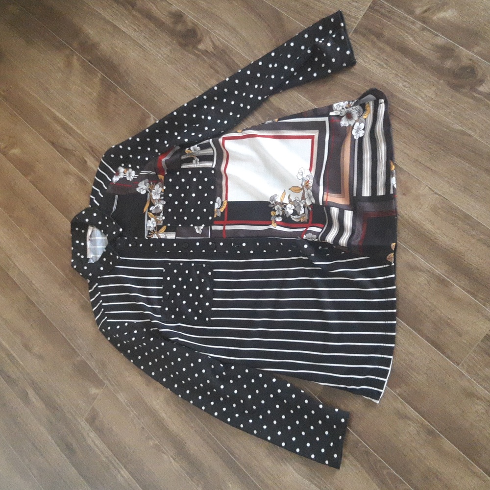 Polka dots, Striped and Floral Prints Blouse